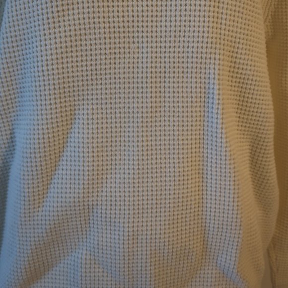 Mens Club Monaco White Thick Waffle Knit Cotton Blend Pullover Sweater L * - Picture 6 of 10